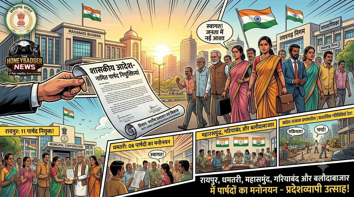 छत्तीसगढ़ सरकार ने निकायों में नामित किए पार्षद, आदेश जारी addtext 06 25 09.59.56