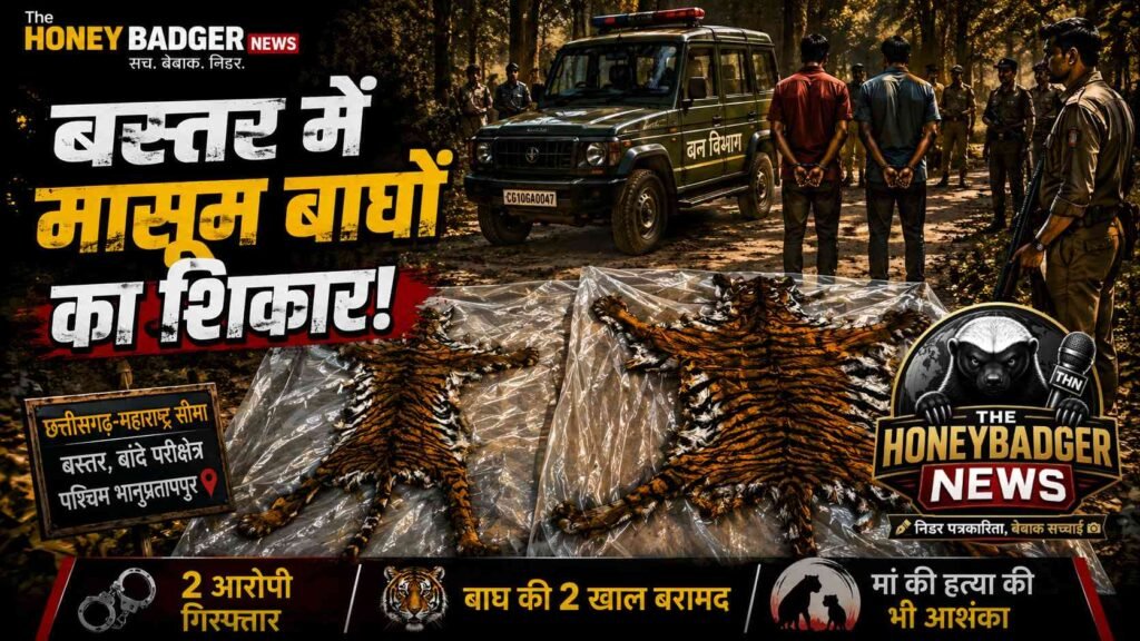बस्तर में बाघ के अवैध शिकार का मामला, खाल के साथ दो आरोपी गिरफ्तार addtext 06 30 02.21.34