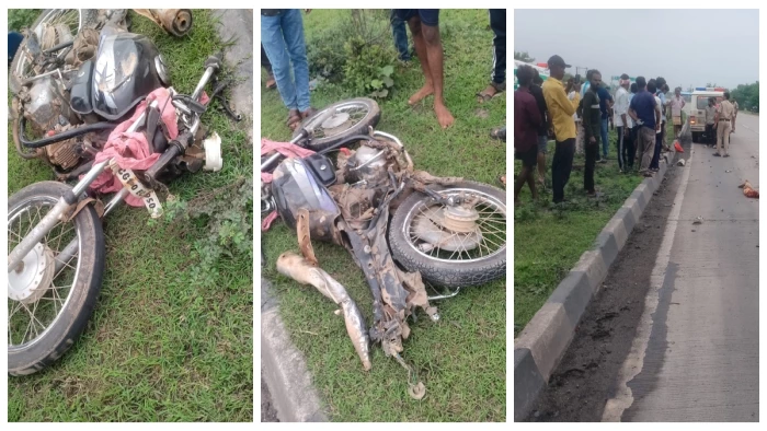 बिलासपुर में भूसे से भरे ट्रक की चपेट में आई बाइक, महिला 25 मीटर तक घिसटती रही 04 08 2026 highwayaccdent268 m