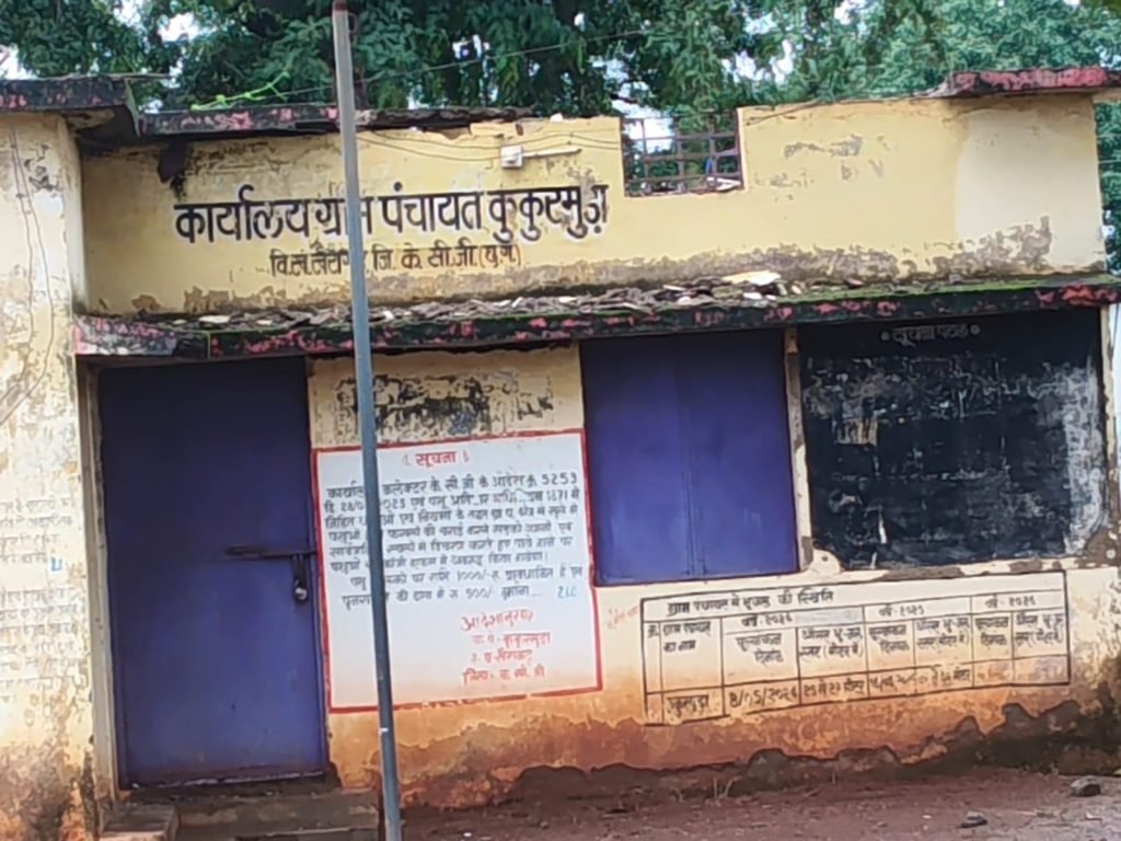 जर्जर पंचायत भवन की गिरी छत बाल-बाल बचे सरपंच-सचिव मलबे में दबे सरकारी दस्तावेज whatsapp image 2026 08 24 at 11.55.20 am 1024x768