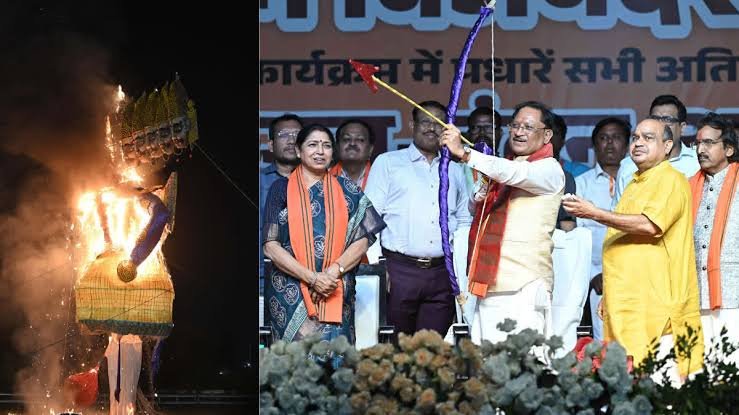 विजयादशमी पर CM साय ने किया रावण दहन, WRS मैदान में गूंजा जय श्रीराम images (2)